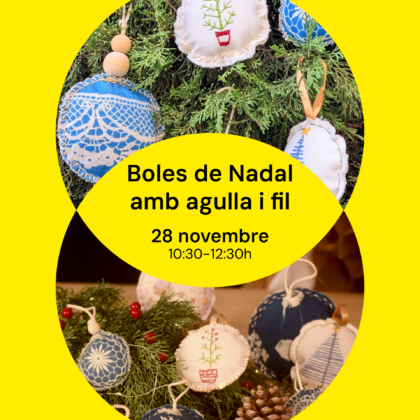Boles de Nadal amb agulla i fil